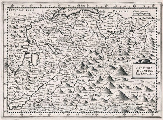 Historic Map : France, Sabaudia Ducatus : La Savoie, 1636 Atlas , Vintage Wall Art