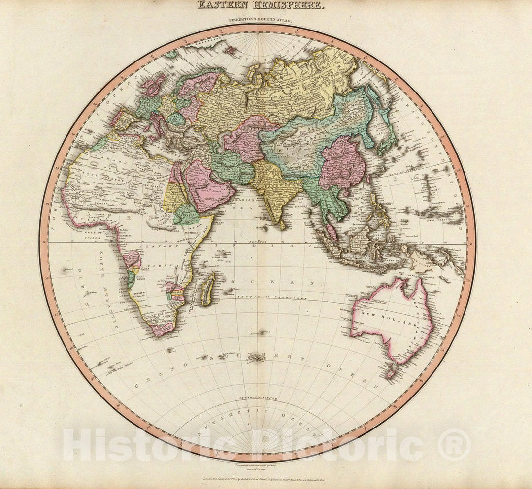 Historic Map : Eastern Hemisphere., 1815, Vintage Wall Decor