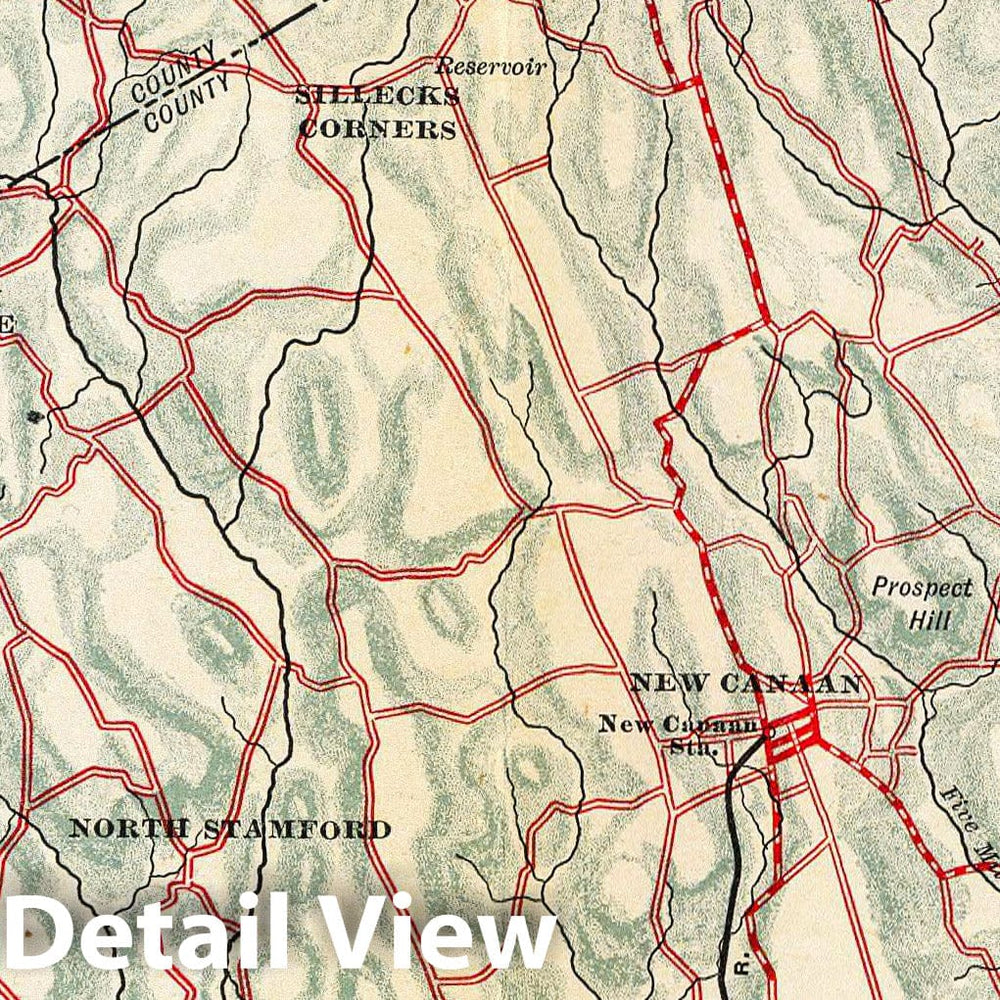 Historic Map : Darien-Trinity Lake-Stanwich-Wilton., 1895, Vintage Wall Decor