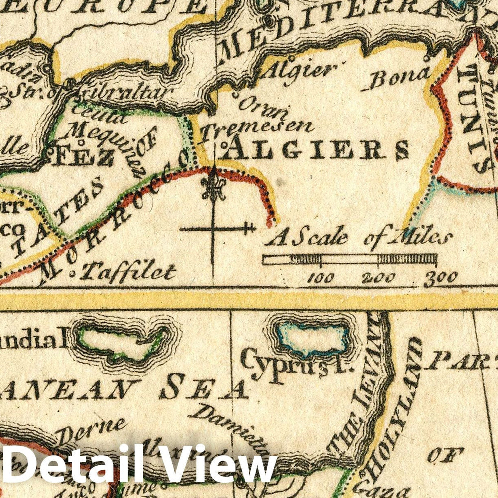 Historic Map : Morocco; Algeria; Tunisia; Libya, North Africa Barbary. Atlas Minimus, The Several Empires, Kingdoms and States of The Known World, 1758, Vintage Wall Art