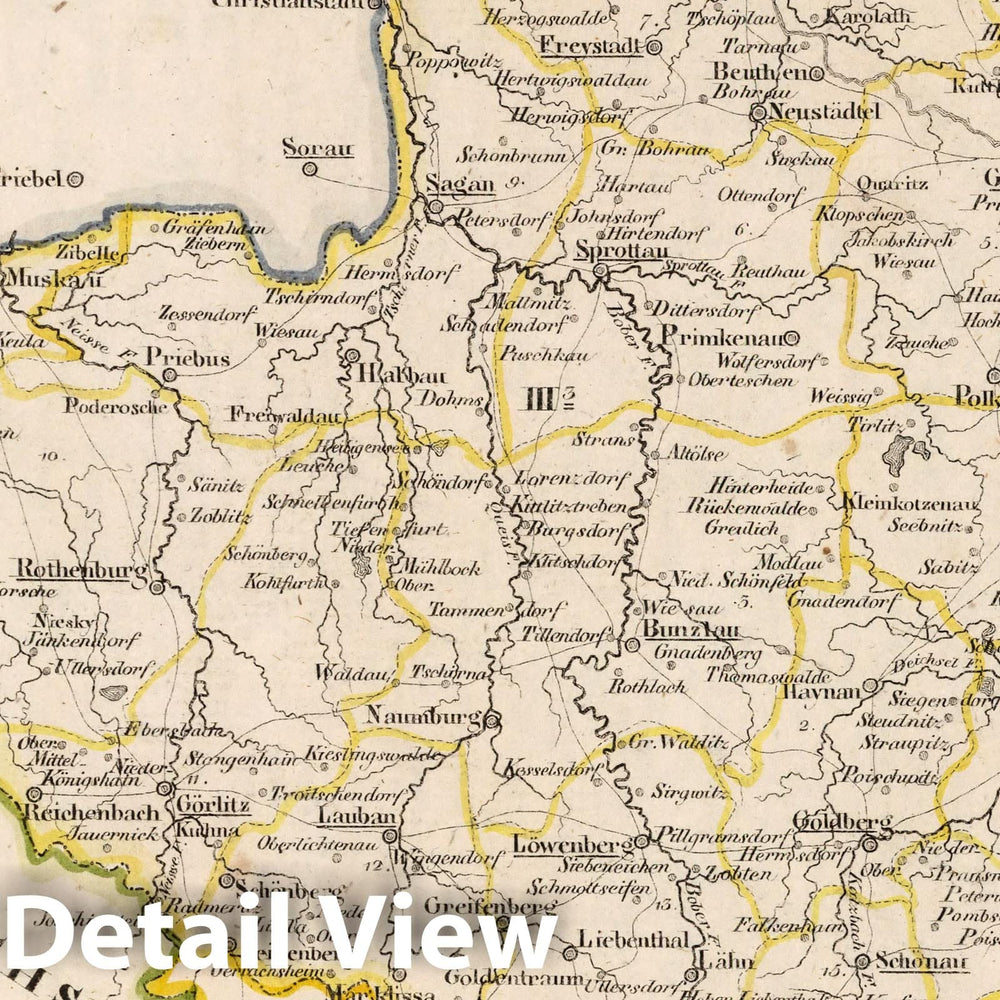 Historic Map : Prussia , Germany, V.2:6-10:IX. Preussen. III. Prov: Schlesien. Reg: Bez: 3. Liegnitz, 1825 Atlas , Vintage Wall Art