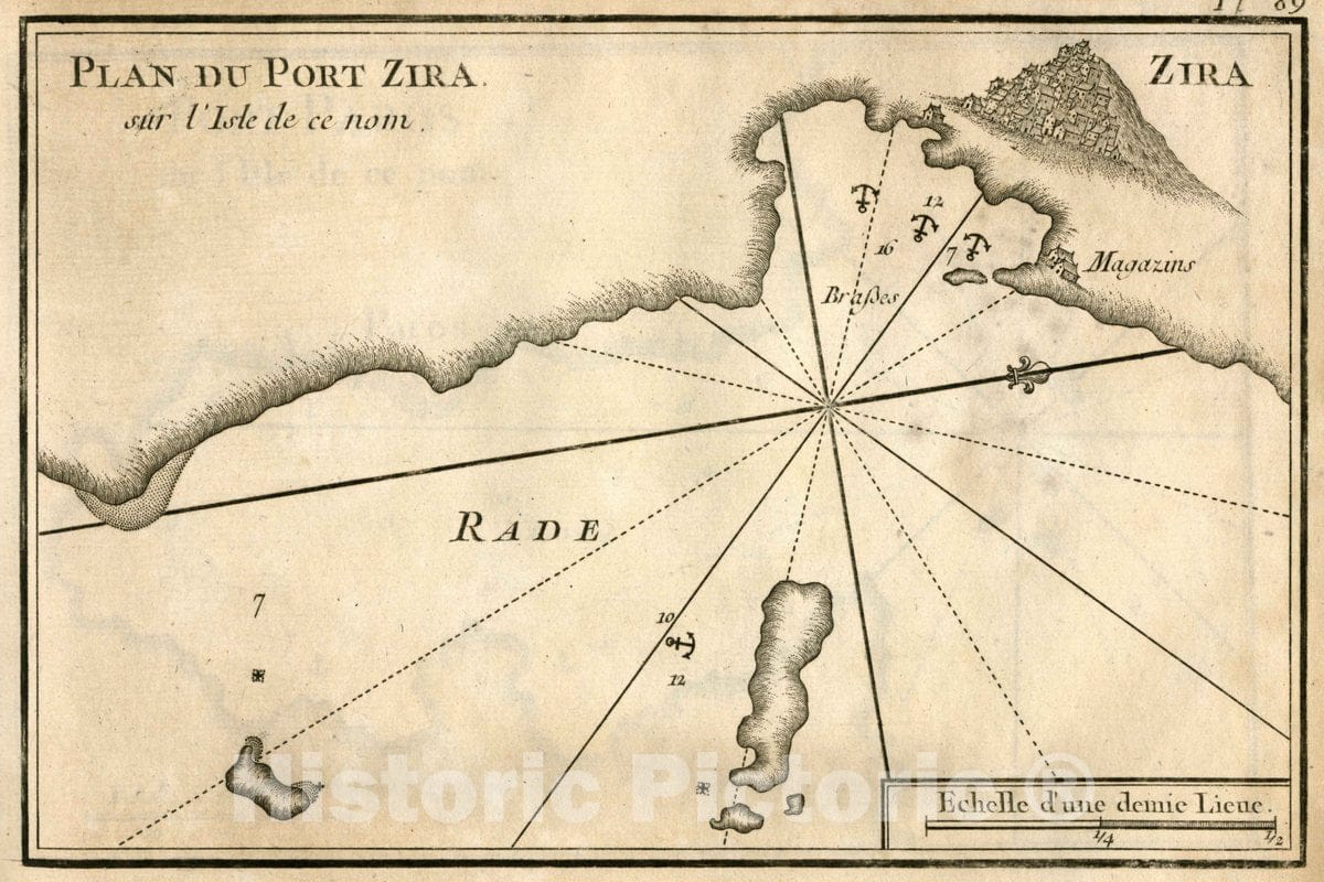 Historic Map : Zira (Greece), Pl. 89. Zira, 1764 Chart , Vintage Wall Art