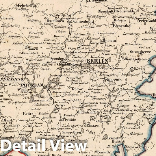 Historic Map : Prussia , Germany, V.2:6-10:IX. Preussen. I. Prov: Brandenburg Reg: Bez: 1. Potsdam Kr. 1-8, 1825 Atlas , Vintage Wall Art