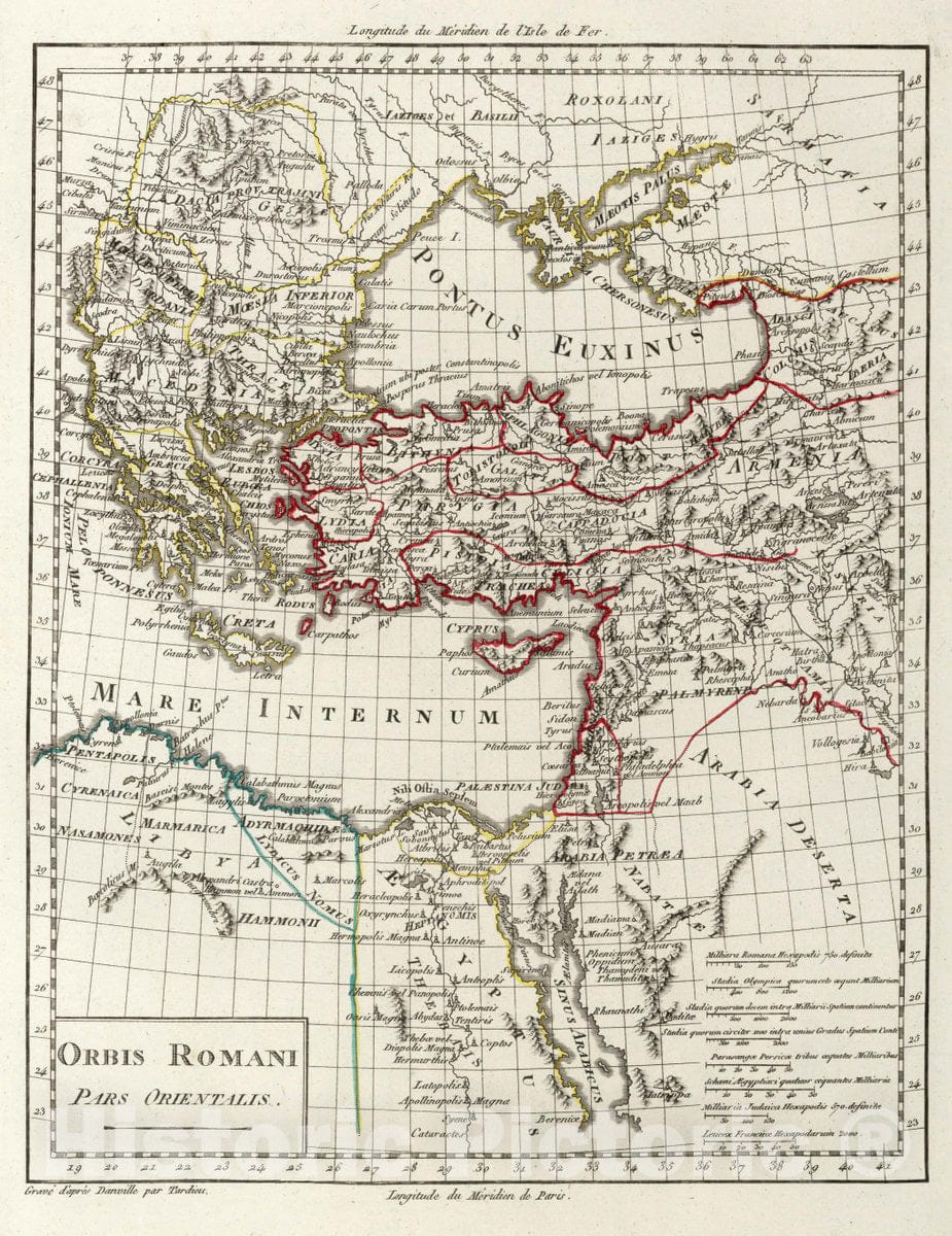 Historic Map : Mediterranean XXXVIII. Orbis Romani Pars Orientalis, 1804 Atlas , Vintage Wall Art