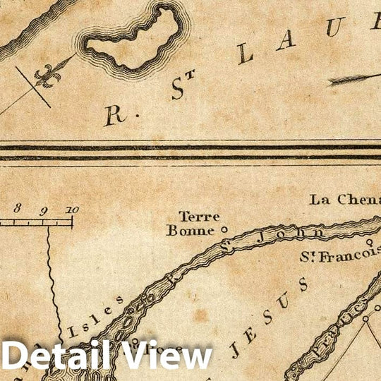 Historic Map : Plan of Montreal, with a Map of the Islands & adjoining Country., 1815, Vintage Wall Decor