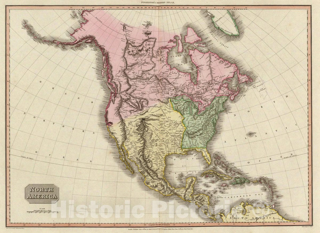 Historic Map : North America., 1815, Vintage Wall Decor