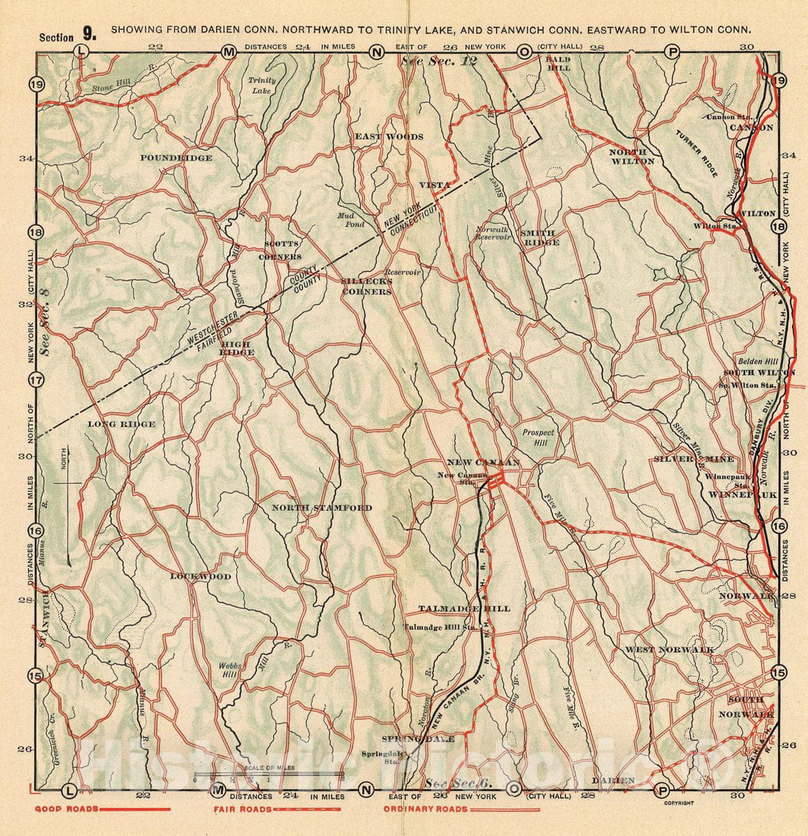 Historic Map : Darien-Trinity Lake-Stanwich-Wilton., 1902, Vintage Wall Decor