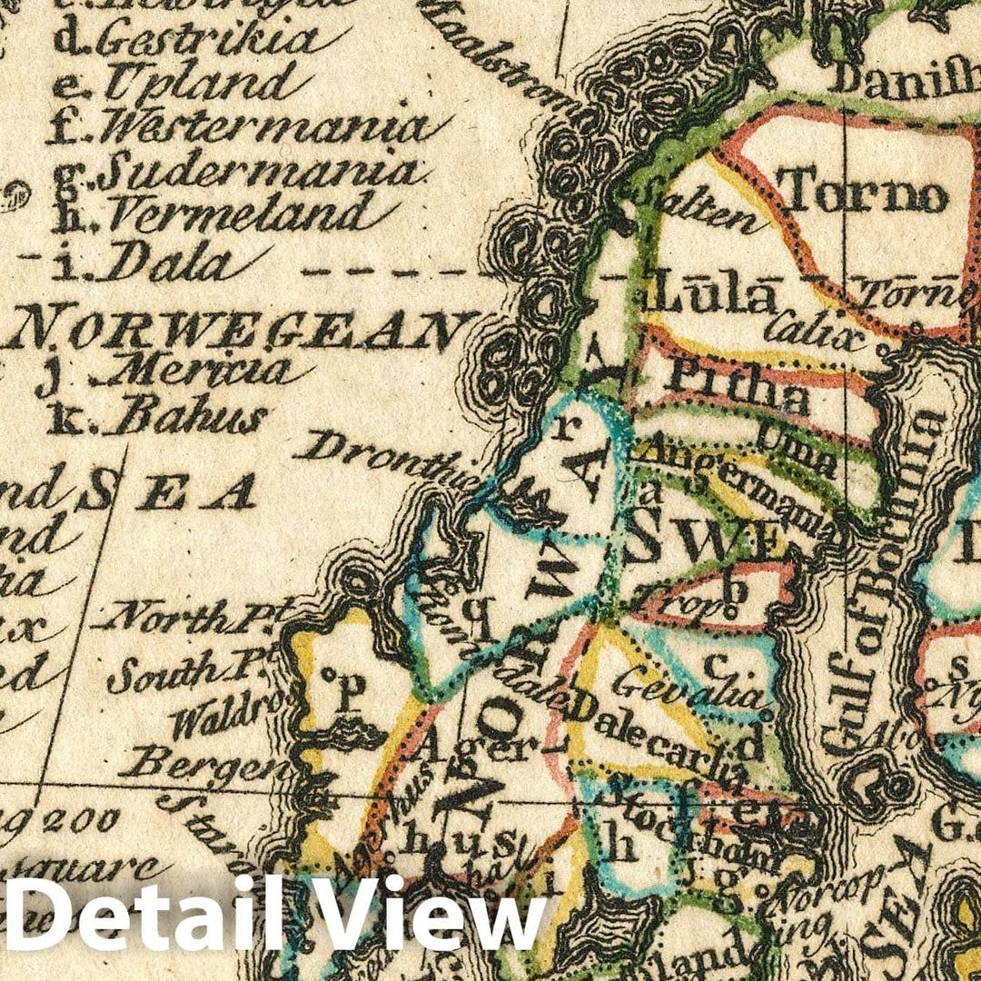 Historic Map : Sweden And Norway. Atlas Minimus or a New Set of Pocket Maps of the Several Empires, Kingdoms and States of the Known World, 1758 Atlas - Vintage Wall Art