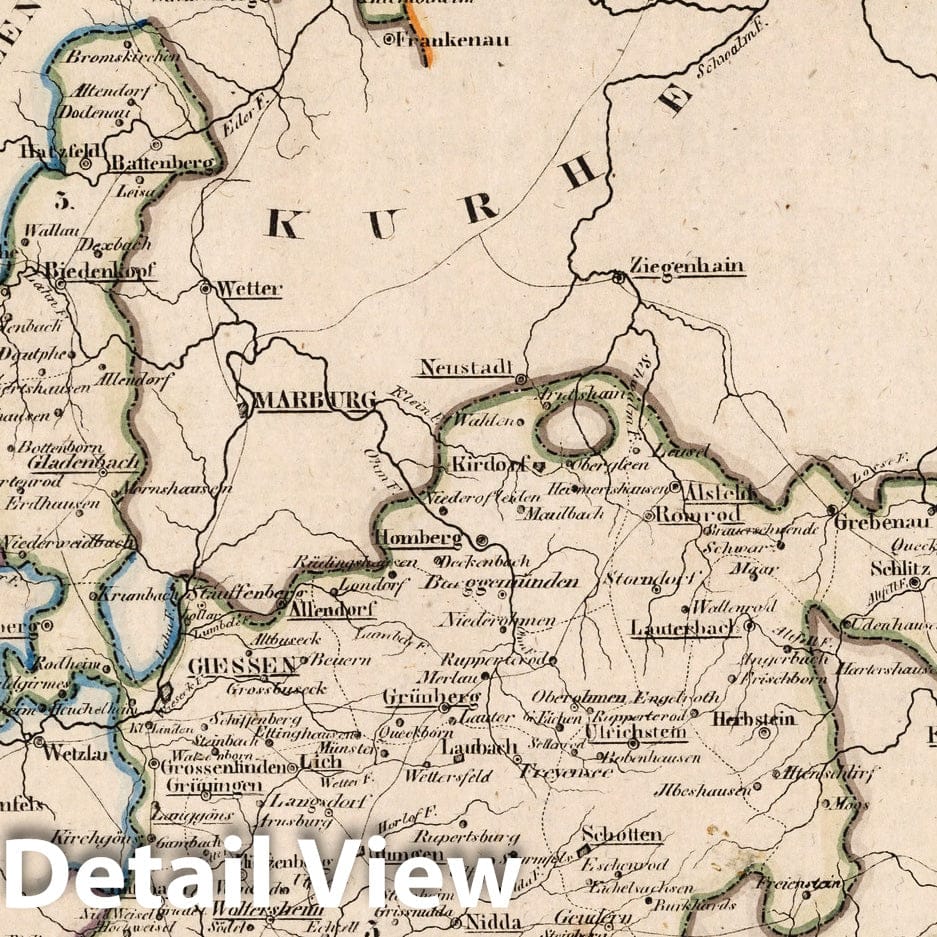 Historic Map : Germany, V. 2:6-10: VI: III. Grossherzogthum Hessen. Prov: 3. Oberhessen , Vintage Wall Art