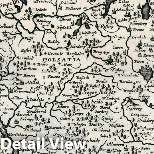 Historic Map : Germany, Holsatia ducatus. Petrus Kaerius Caelavit, 1636 Atlas , Vintage Wall Art