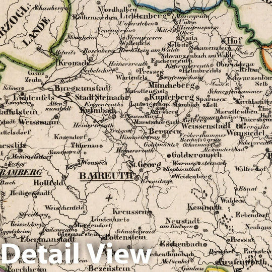 Historic Map : Germany, Bavaria , Germany V.2: 6-10: VI: I. Baiern: 4. Der Obermainkreis, 1825 Atlas , Vintage Wall Art