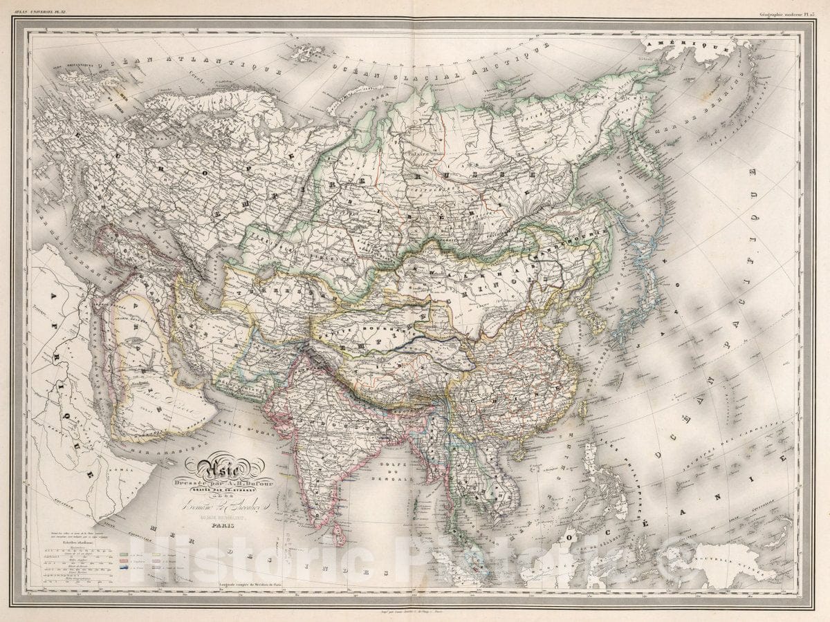 Historic Map : Asie : Dresse par A.H. Dufour. Gravee par Ch. Dyonnet 1862. Armand Le Chevalier, 60 Rue Richelieu, Paris, 1862 Atlas - Vintage Wall Art