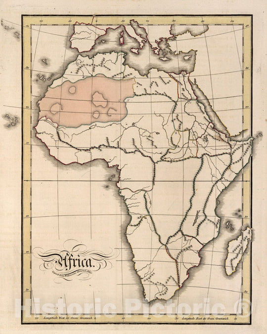 Historic Map : Africa. Copied from Wilkinson's General Atlas, 1815 Atlas - Vintage Wall Art