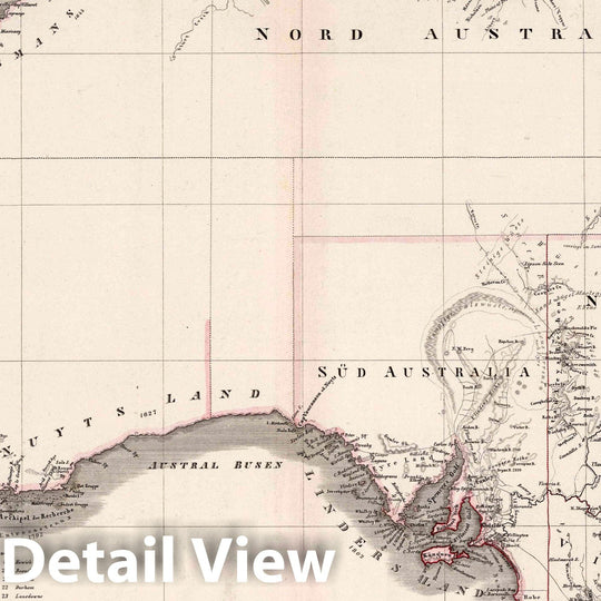 Historic Map : Australia, Das Austral-Continent Oder Neu Holland, 1858 Atlas , Vintage Wall Art