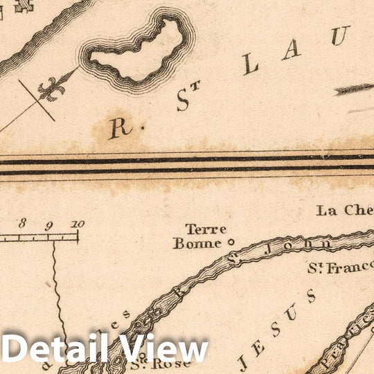 Historic Map : 1813 National Atlas - Plan of Montreal, with Historic Wall Map of The Islands & adjoining Country. - Vintage Wall Art