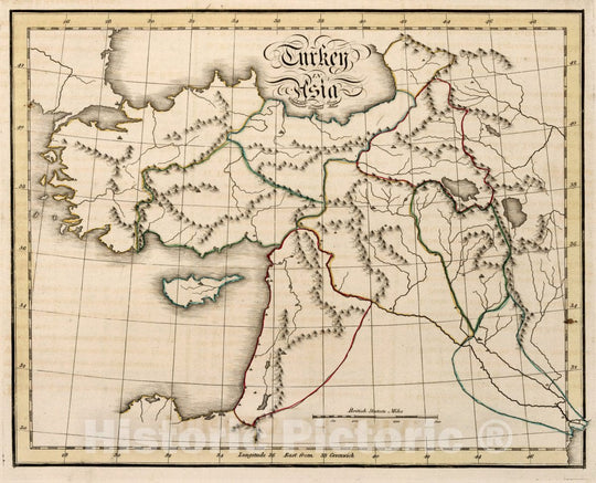 Historic Map : Turkey in Asia. Copied from Wilkinson's General Atlas, 1815 Atlas - Vintage Wall Art