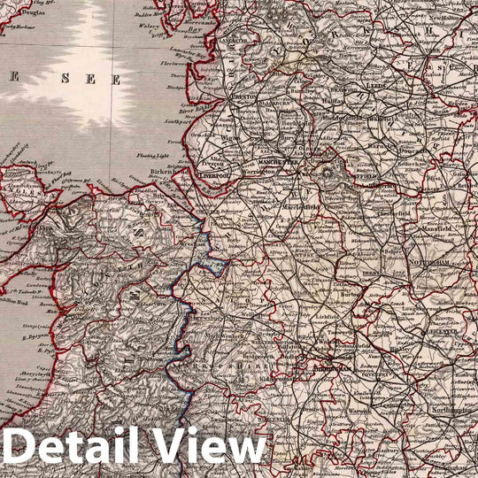 Historical Map : England. Unter redact v. H. Kiepert, gez. v. C. Graf, u. rev. 1856. Weimar: Geographisches Institut. (inset) London mit seinen nachsten Umgebungen. (t, 1856Vintage Wall Art