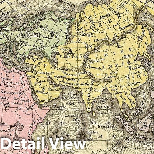 Historic Map : Eastern Hemisphere. Copyright 1887 by Wm. M. Bradley & Bro. (1890), 1890 Atlas - Vintage Wall Art