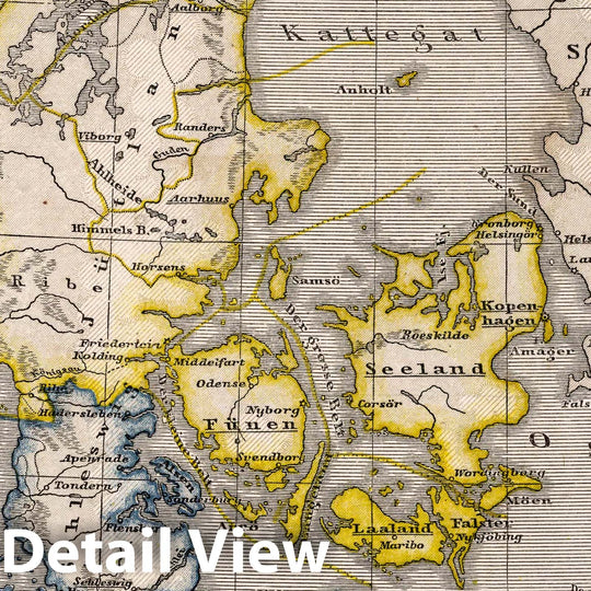 Historic Map : Denmark, Schleswig 26. Danemark. (Denmark). Schleswig, Holstein und Lauenburg, Island u. Faer-Oer. (Iceland.), 1872 Atlas , Vintage Wall Art