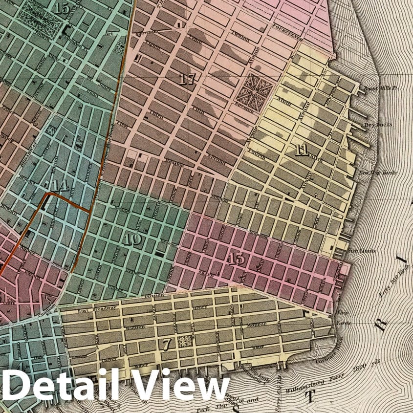 Historic Map : New Map of The City of New York with Brooklyn & Part of Williamsburg, 1840 Atlas - Vintage Wall Art