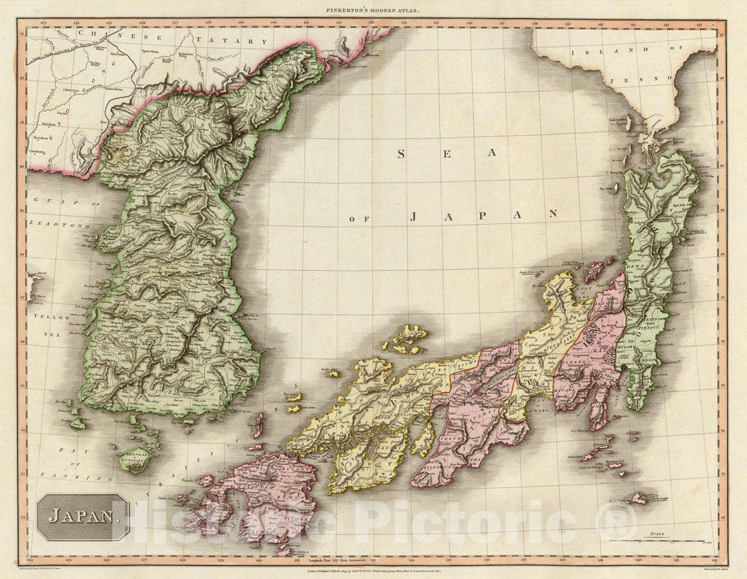 Historic Map : Japan, 1815, Vintage Wall Decor