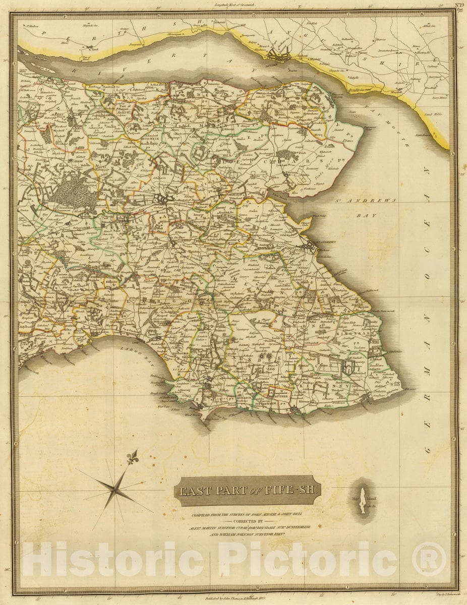 Historic Map : Scotland, 1832 Fife E. , Vintage Wall Art