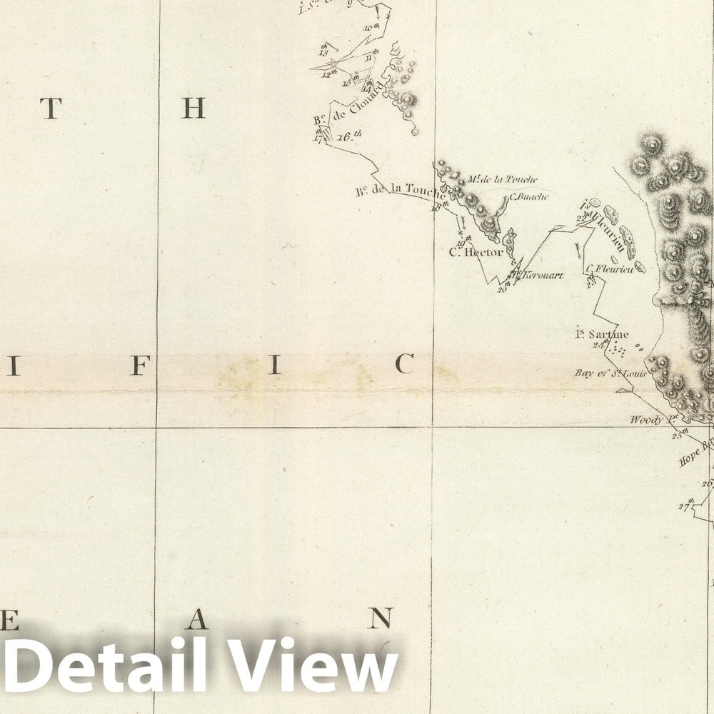 Historic Map : 1799 Chart of Part of the North West Coast of America. v2 - Vintage Wall Art