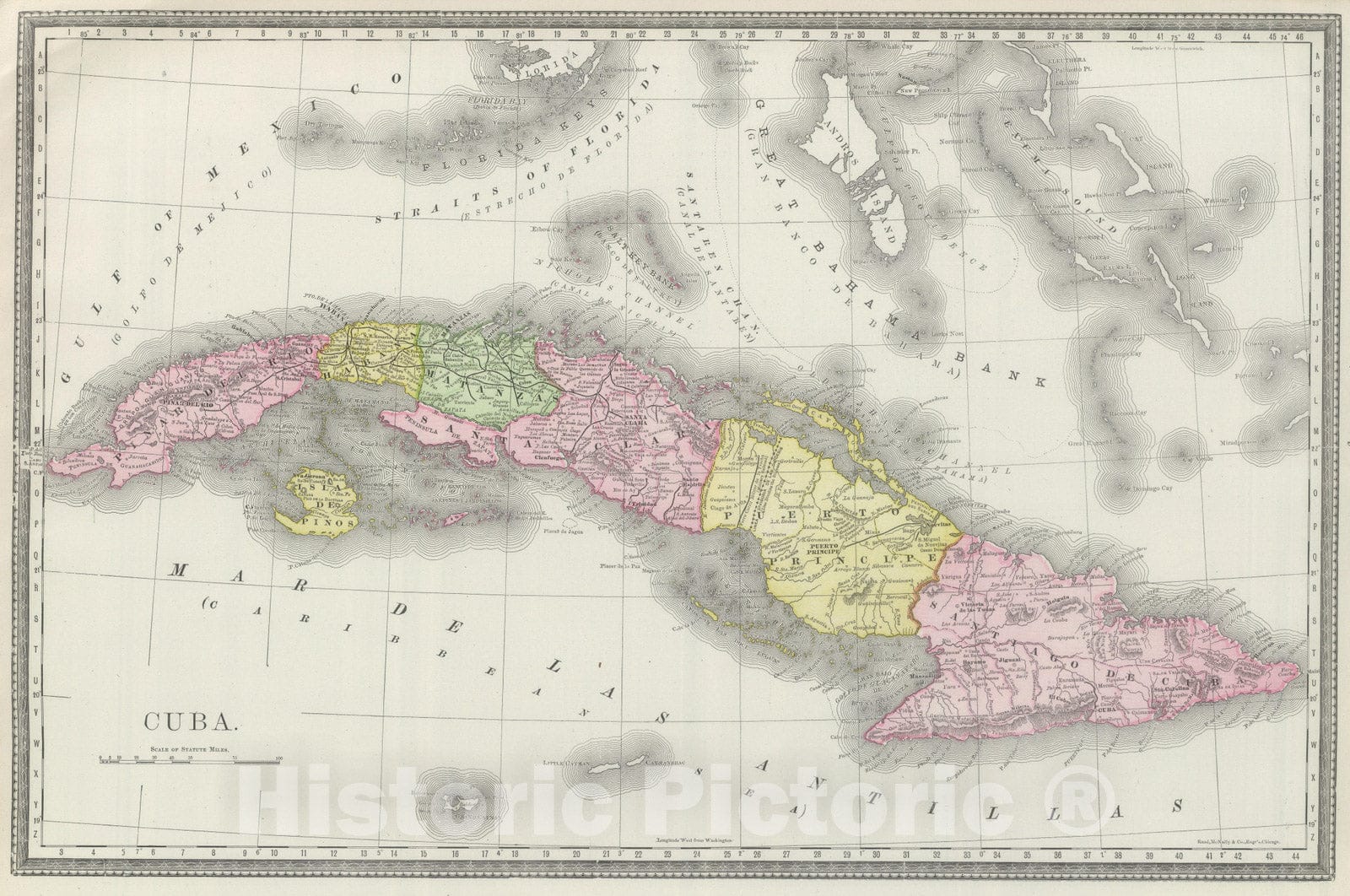 Historic Wall Map : National Atlas - 1889 Cuba. - Vintage Wall Art