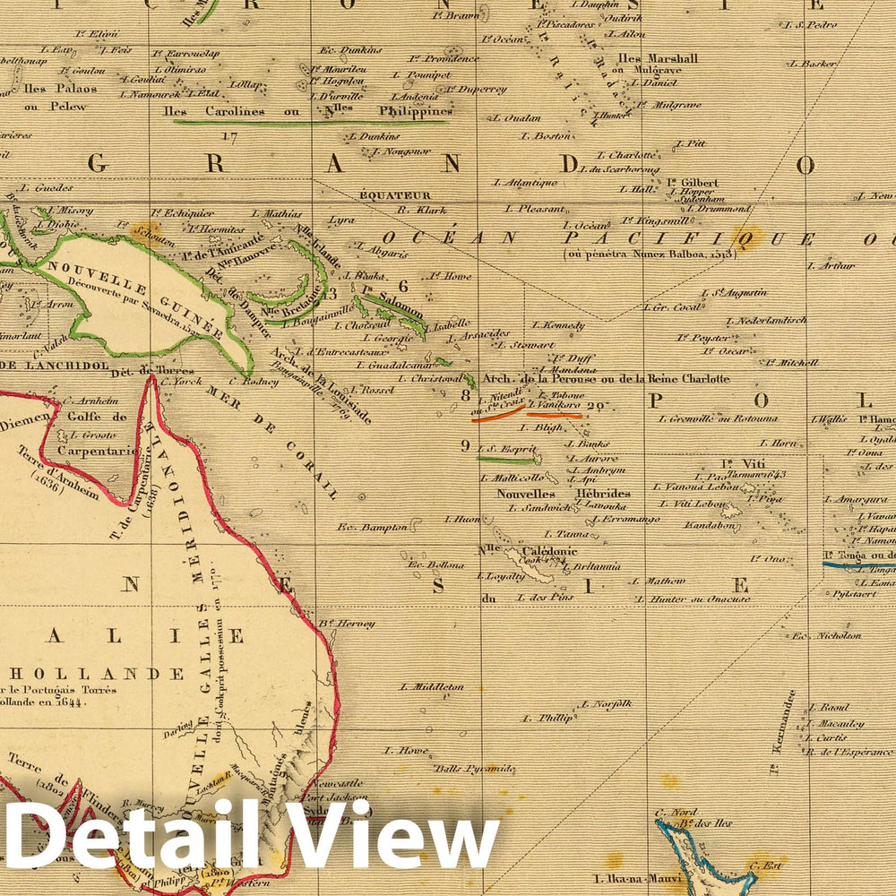 Historic Wall Map : 1844 L'Oceanie en 1841. - Vintage Wall Art