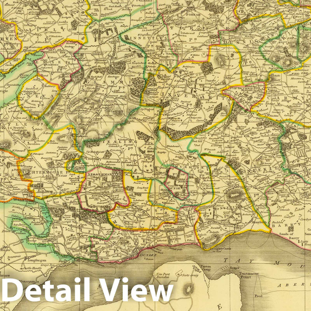 Historic Map : Scotland, 1832 Angusshire S. , Vintage Wall Art