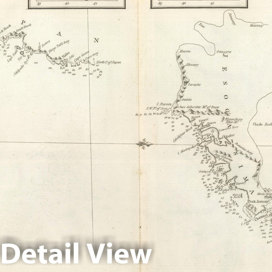 Historic Map : Exploration Book - 1799 Chart of the Discoveries to the North of Japan, in 1643. - Vintage Wall Art