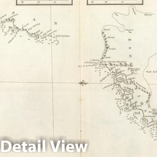 Historic Map : Exploration Book - 1799 Chart of the Discoveries to the North of Japan, in 1643. - Vintage Wall Art