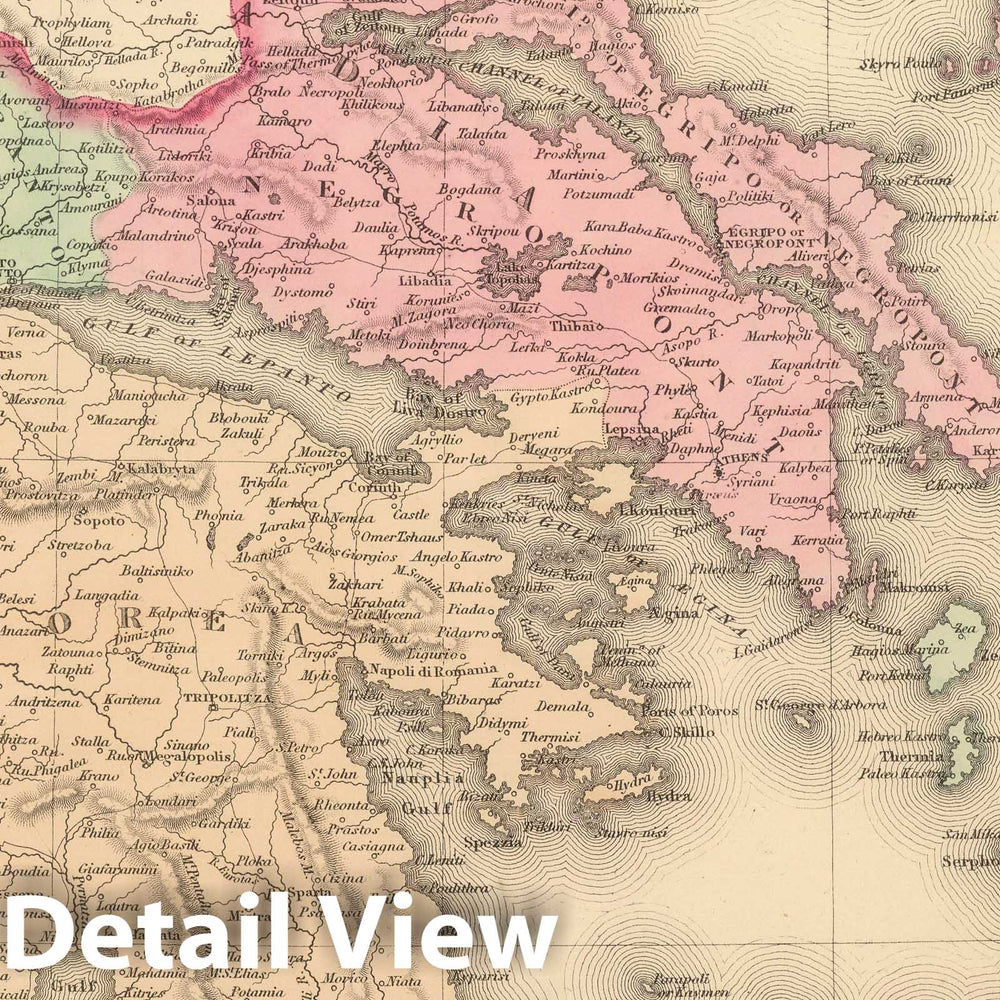 Historic Map : 1859 Greece. v1 - Vintage Wall Art