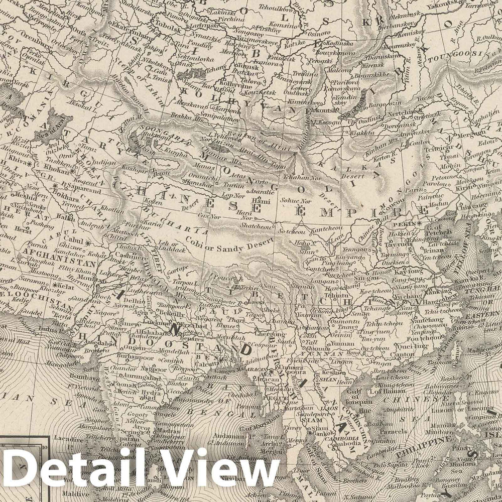 Historic Map : 1848 Asia. v1 - Vintage Wall Art