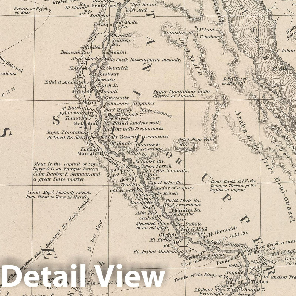 Historic Map : 1848 Egypt. v1 - Vintage Wall Art