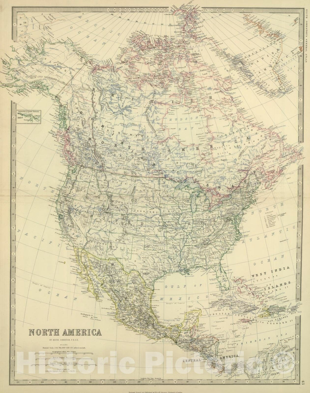 Historic Map : 1879 North America : Vintage Wall Art