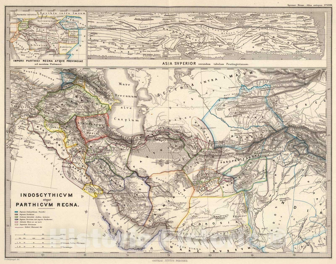 Historic Map : Iran, Asia, Central 1865 Indoscythicum atque Parthicum Regna. , Vintage Wall Art