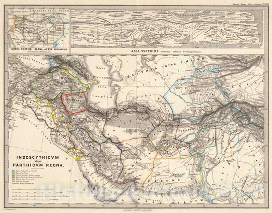 Historic Map : Iran, Asia, Central 1865 Indoscythicum atque Parthicum Regna. , Vintage Wall Art