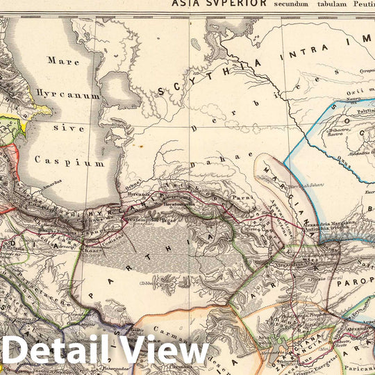 Historic Map : Iran, Asia, Central 1865 Indoscythicum atque Parthicum Regna. , Vintage Wall Art