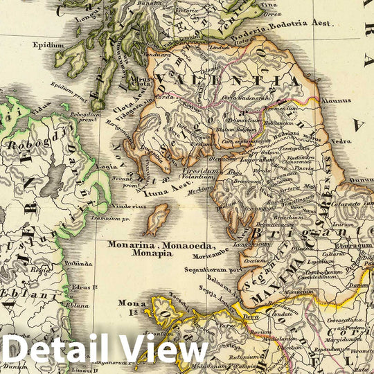 Historic Map : England; Ireland, British Isles 1865 Britannia et Hibernia. , Vintage Wall Art