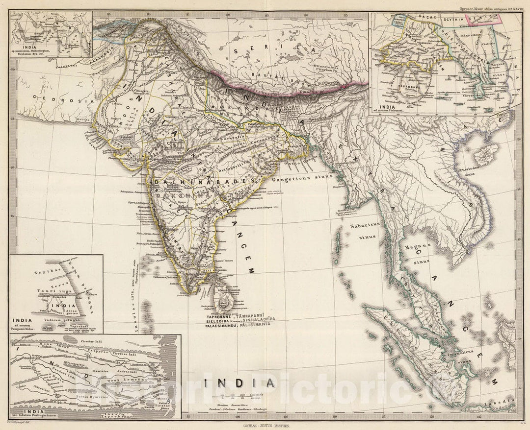 Historic Map : Classical Atlas - 1865 India. - Vintage Wall Art