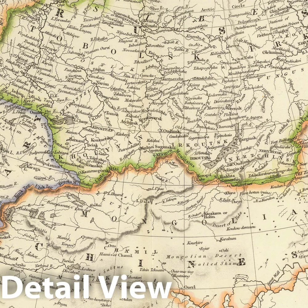 Historic Map : 1844 Russia In Asia and Tartary. - Vintage Wall Art