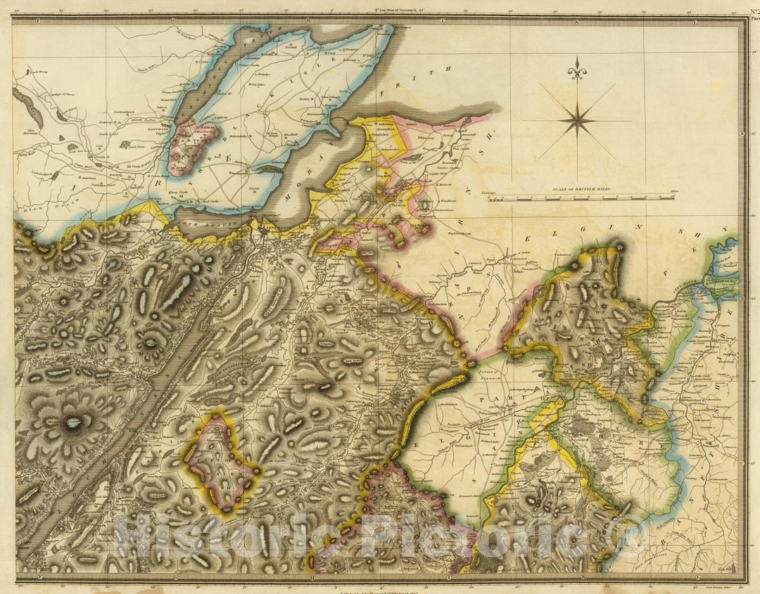 Historic Map : Scotland, 1832 Inverness Shire 5 N. , Vintage Wall Art