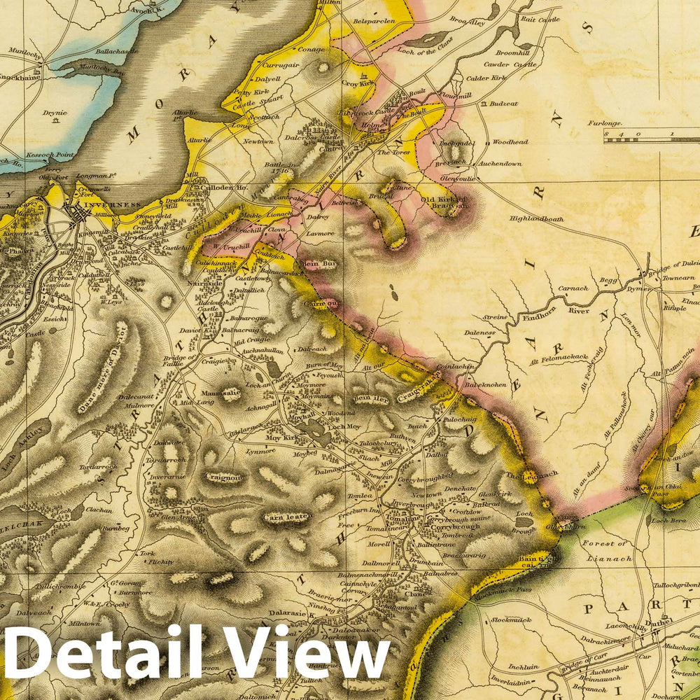 Historic Map : Scotland, 1832 Inverness Shire 5 N. , Vintage Wall Art