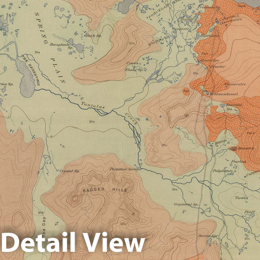 Historic Map : Geologic Atlas - 1904 Norris Geyser Basin. - Vintage Wall Art