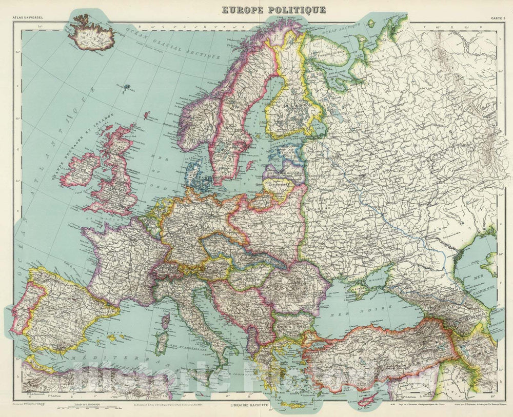 Historic Map - 1936 Europe Politique. - Vintage Wall Art