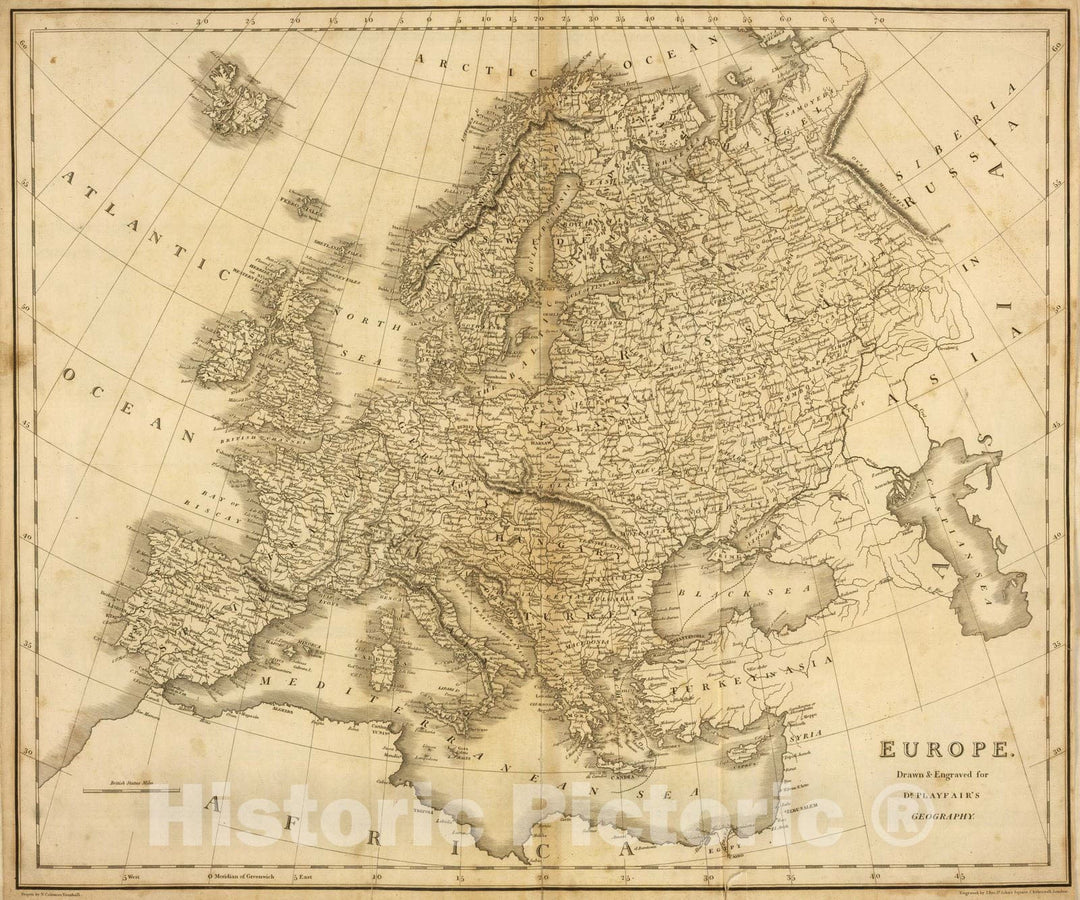 Historic Map : 1814 Europe. v1 - Vintage Wall Art