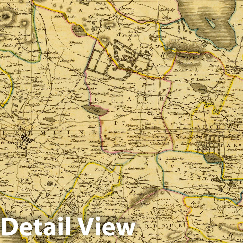 Historic Map : Scotland, 1832 Fife W. , Vintage Wall Art