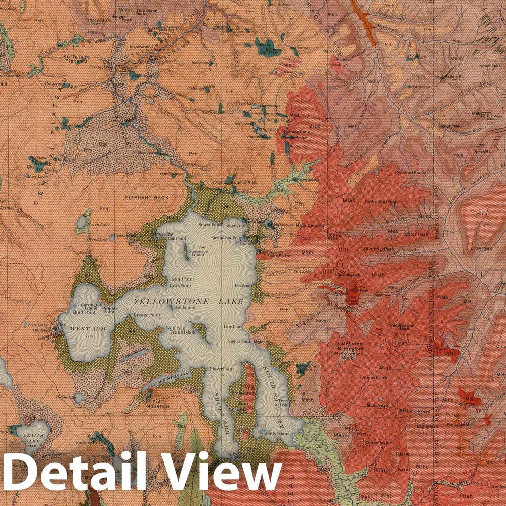 Historic Map : 1904 Yellowstone National Park and Portion of Yellowstone Forest Reserve. v2 - Vintage Wall Art