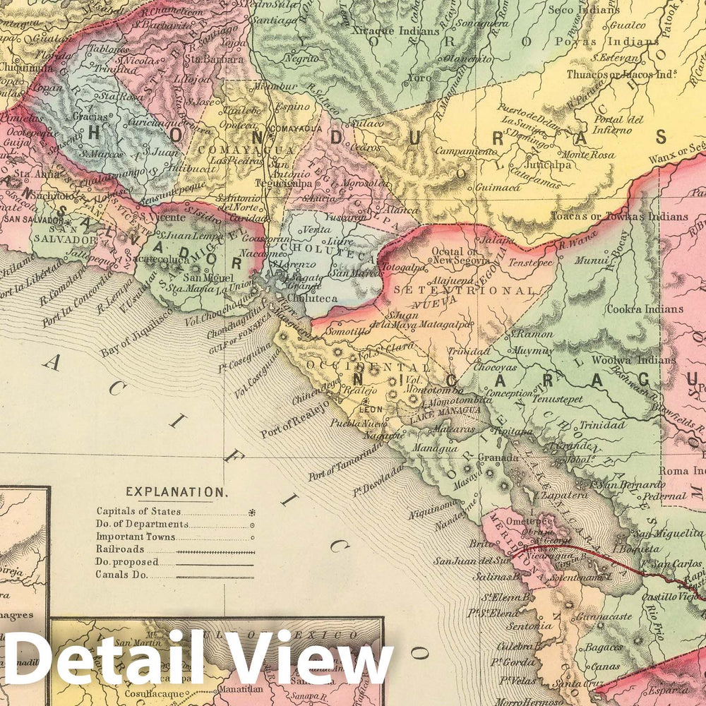 Historic Map : 1859 Central America v1 - Vintage Wall Art